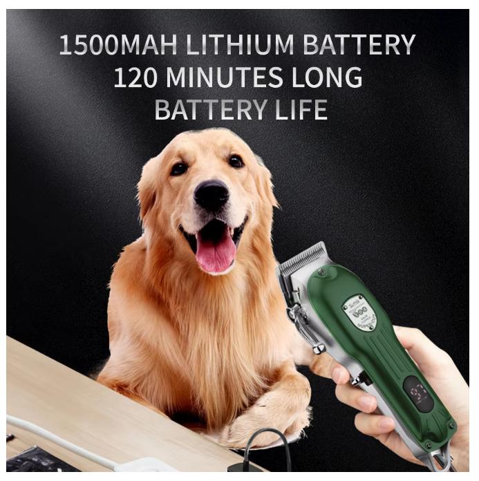 Professional Dog Hair Clipper All Metal Rechargeable Pet Trimmer Cat Shaver Cutting Machine Pets Low Noice Grooming Haircut