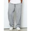 Men Waffle Textured Drawstring Straight Leg Pants