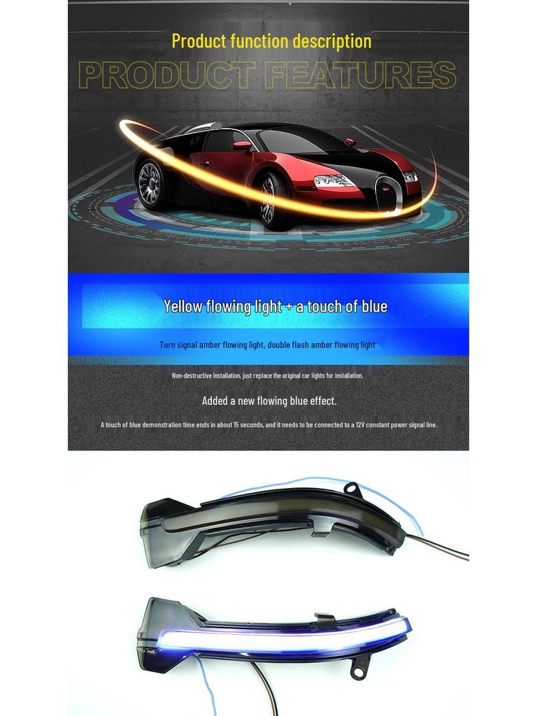 BMW 6 Series (2011-2017) Rearview Mirror Sequential Blue Turn Signal Light Modification