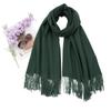 Women S Solid Color Thick Warm Faux Cashmere Scarf For Autumn Winter