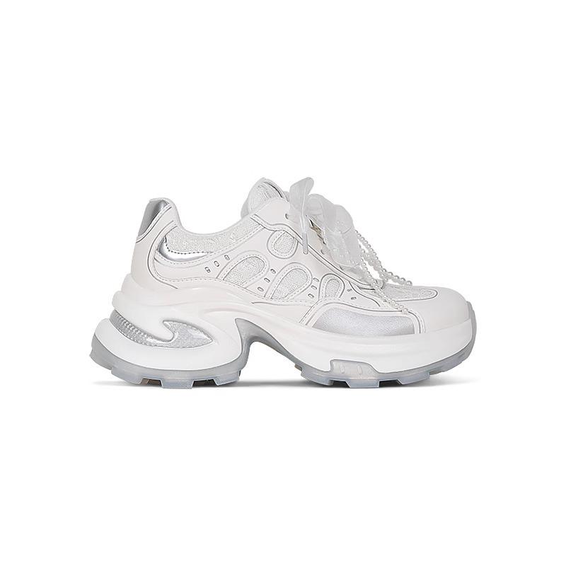 

Small man inner height increase dad shoes women s 2025 spring new white platform shoes lace belt casual sports shoes 35