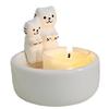 Romance Ceramics Cats Couple Tealight Holder Warming Paws Cats Candle Stand Candlestick for Home and Party Table Decors
