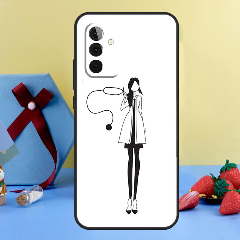 Cartoon Doctor Nurse Case For Samsung Galaxy A52 A32 A22 A12 A14 A24 A34 A54 A53 A33 A13 A15 A25 A51 A71 Cover