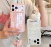 Polka Dot Heart Decoration with Wrist Lanyard Phone Case for IPhone 17 16 15 14 Pro Max Plus Shockproof Cover