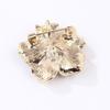 Fashion Pearl Petal Brooch Elegant Versatile Frosted Three-Color Flower Brooch Temperament Diamond Pin