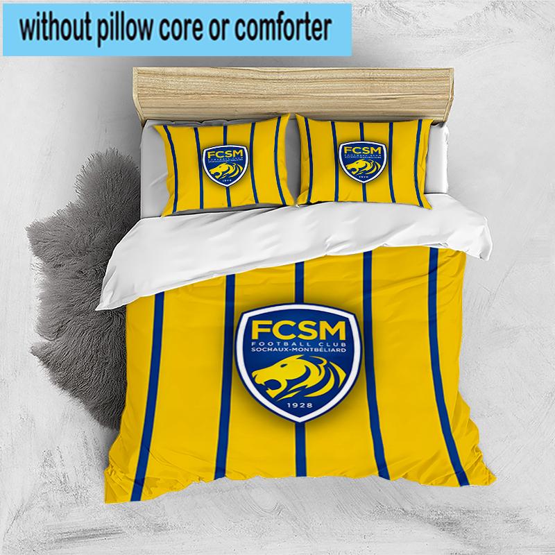 3PCS Fcsm Football Club Emblem Bedding Set,Including 1pc Duvet Cover And 2pcs Pillowcases Perfect for Bedroom, Dormitory, Fan Christmas Gift