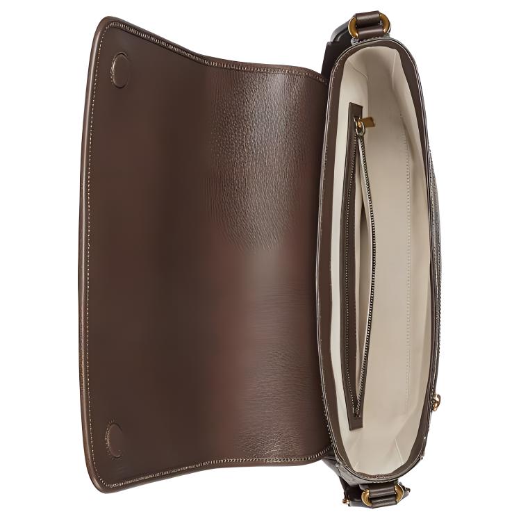 Gucci Ophidia Magnetic Closure Flap Adjustable Shoulder Strap Canvas And Leather Large Crossbody Bag Men bags Beige Ebony 792119-FACJQ-9741