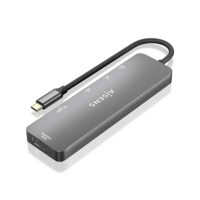 Usb-c dock aisens 6 en 1 usb-c a 1xhdmi 2xusb-a 1xusb-c pd 100w 15cm
