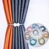 1 Pair Magnetic Curtain Tiebacks, Woven Rope Beaded Curtain Holders, Decorative Drapery Holdbacks for Living Room Bedroom