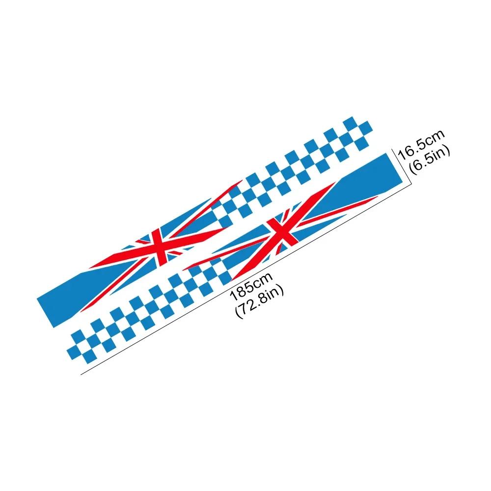 2pcs Union Jack Car Door Side Racing Stripe Decal Sticker For MINI Cooper S One JCW F55 F56 F60 R55 R56 R60 Auto Accessories