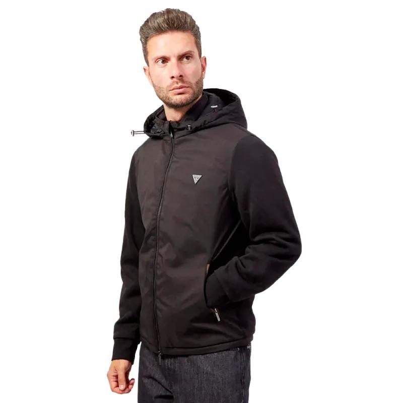 Guess Herren Triangle G Windcheater Synthetic Black Cm