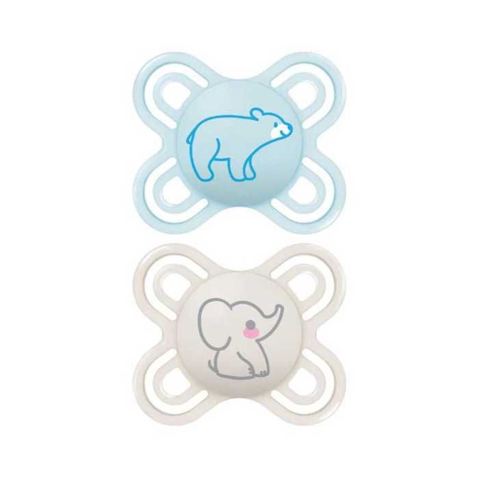 MAM Lollipops Perfect Newborn Lolly - 0-2 Months - Silicone - X2 (Model : Flower and Ladybug)