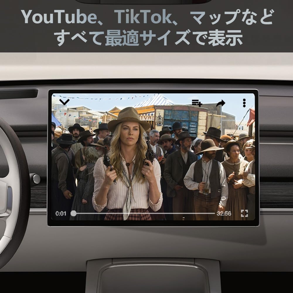 AUSATOYN Mirror Touch 2025 Wireless CarPlay Your Smartphone with Your Car Navigation Watch YouTube In the Watch Netflix In the Use a YouTube Playback