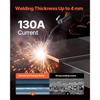 VEVOR MIG Welder, 130A Synergic Mig Welding Machine, 2-in-1 Gas MIG/Gasless Flux Core MIG Multi-Process Welder Machine