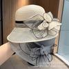 Fashion Organza New Fisherman Hat Children Summer Sunshade French Hepburn Style Flower Sunscreen Hat Beach Top Hat