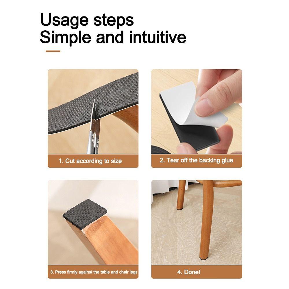 Anti Slip Furniture Leg Pad Sofa Chair Bumper Damper Table Feet Mats Rubber Strip Tape