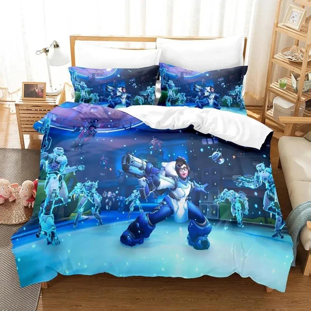 3D Print Overwatch 2 Bedding Set Duvet Cover Bed Set Quilt Cover Pillowcase Comforter king Queen Size Boys Adult Bedding Set