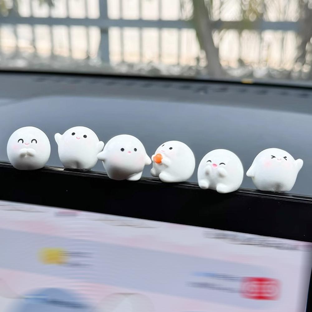 3Pcs/6Pcs Mini Cute Car Center Console Ornaments Micro Animal Screen Decoration Car Interior Accessories