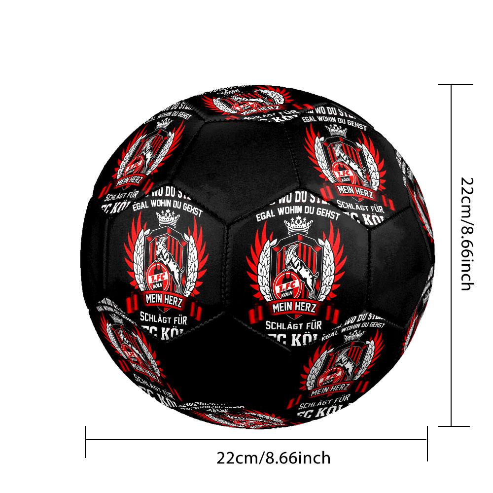 1PC FC KÖLN poster size 5 soccer ball PrahaIndoor Soccer Ball Colorful All Ages Machine Stitched PVC Competition Ready Durable High-Bounce