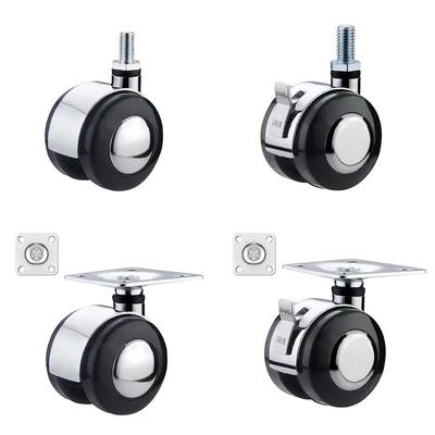 Soft Rubber Furniture Casters Wheels Moving Universal Wheel Hardware Roller  For Furniture