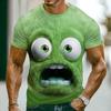 3D Print Furry Monster Face T-Shirt for Men Cute Cartoon Graphic Short Sleeve Tees Summer Casual Street Tops Round Neck T Shirts