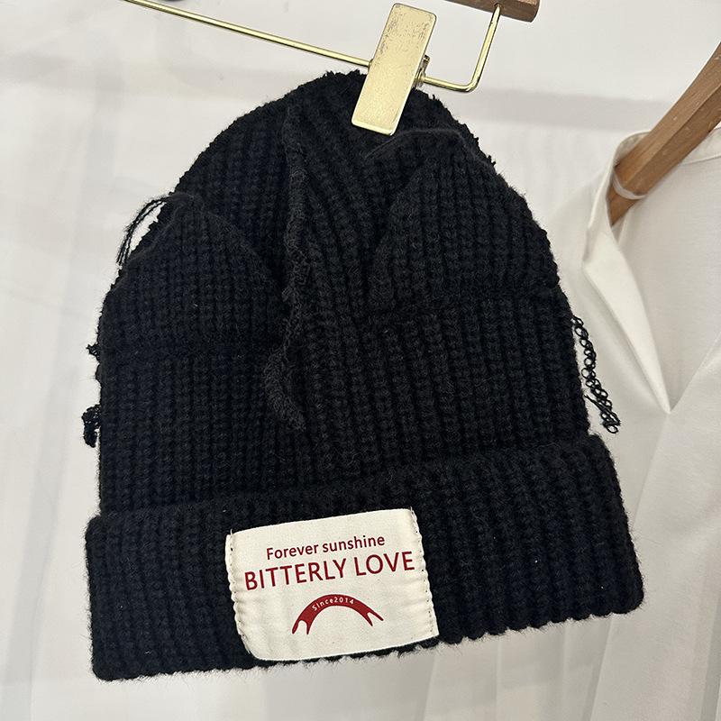 

Нишевый дизайн, индивидуальность, милые кошачьи ушки, парная вязаная шерстяная шапка, милые теплые осенне-зимние шапки для мужчин и женщин чёрный