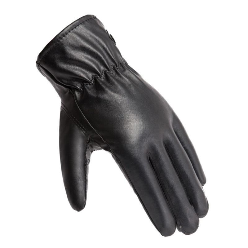 Womens Leather Gloves Winter Lined Fleece Lining Thick Warm Gloves Touchscreen Driving Gloves Winter Cycling Gloves