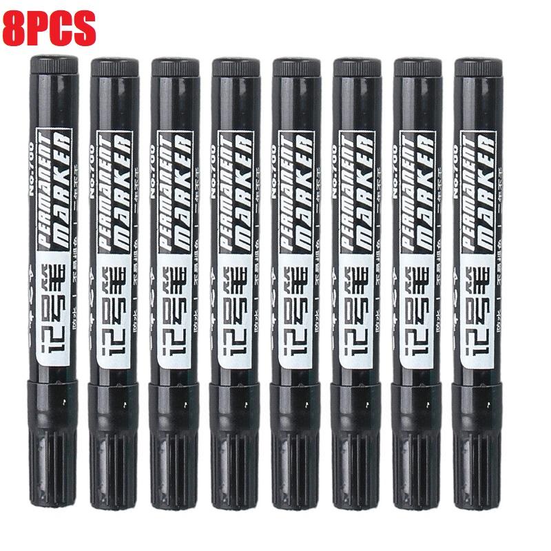 1/8/10Pcs Oil Marker Non-deletion Against Wate Quick Dry Permanent Markers for Art School Supply Black Marking Pen YQB02