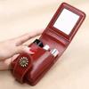 Portable Mini Makeup Bag PU Leather Vintage Lipstick Packet with Mirror Cosmetic Accessories Storage Pouch for Women Girls