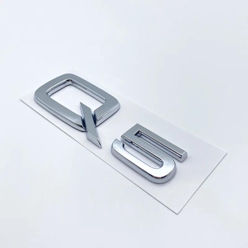 ABS Numbers Letters Q2 Q3 Q4 Q5 Q6 Q7 Q8 Emblem for Audi Q series Car Fender Trunk Rear Logo Sticker Black Silver Accessories