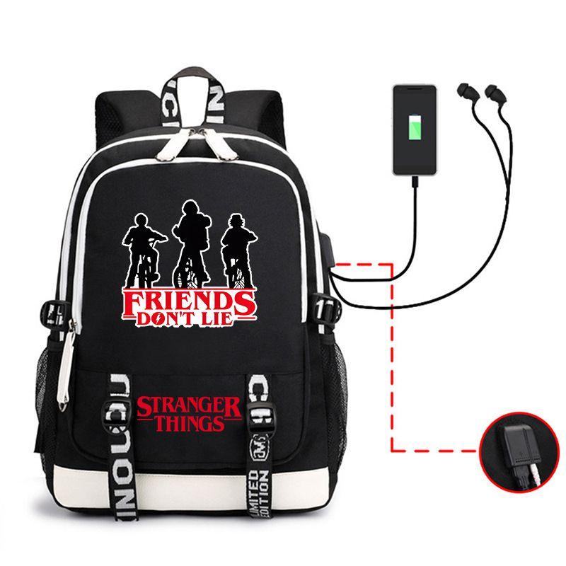 Stranger Things Backpack For Students Lightweight And Durable With Usb Charging