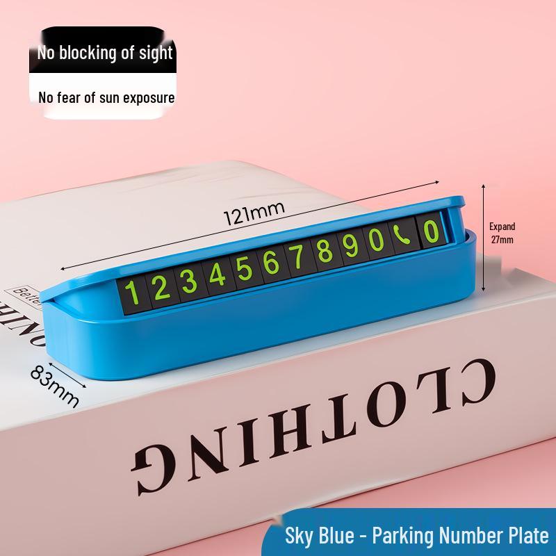 Světelná kovová značka pro dočasné parkování a skrytá poznávací značka auta