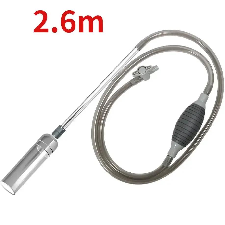 2.6m Aquarium Manual Water Changer Fish Tank Air Pump Cleaning Tools Handheld Aquarium Cleaner Vacuum Siphon Pump Pet Products