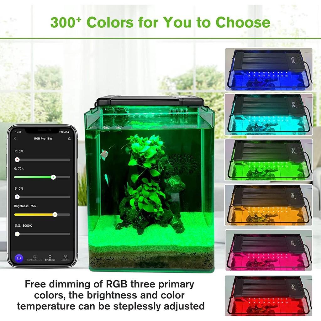 30-120CM Smart Aquarium Light Bluetooth App Control LED Light 24/7 Lighting Cycle Full Spectrum Fish Tank Light