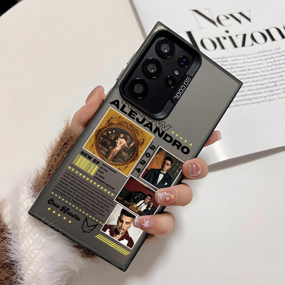 

Singer R-Rauw Alejandro Phone Case For Samsung Galaxy S25 Edge S24 S23 S22 S21 S20 Ultra Funda Silicone Silver Cover Galaxy S25 Ultra