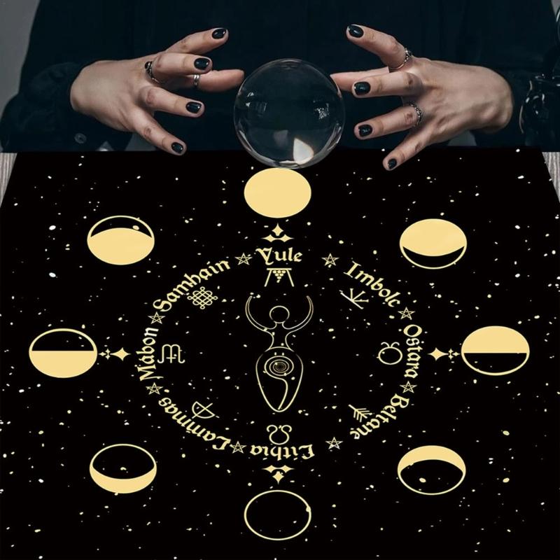 60x60cm Tarot Card Tablecloth Flannel Geometric Figure Divination Altar Cloth Board Game Oracles Card Pad Runes Support