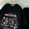 Y2K Woman T Shirt 90s Girls Harajuku Cute Retro Goth Letter Punk Casual Print Short Sleeve Oversized Top Clothing Goth