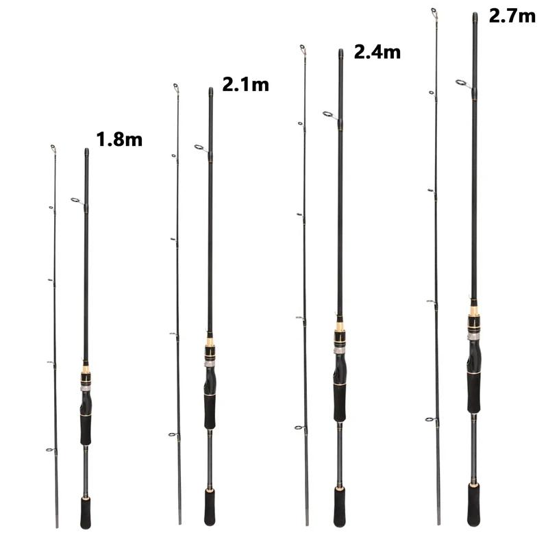 1.8-2.7 M Adjustable Telescopic Sub Rod Carbon Vibrating Solid Rod With Slight Handle Straight Handle Long Throw Fishing Rod