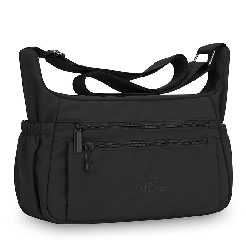 Wasserdichte Nylon-Umhängetasche für Damen, Crossbody-Tasche, mehrlagig, leicht, Muttertasche