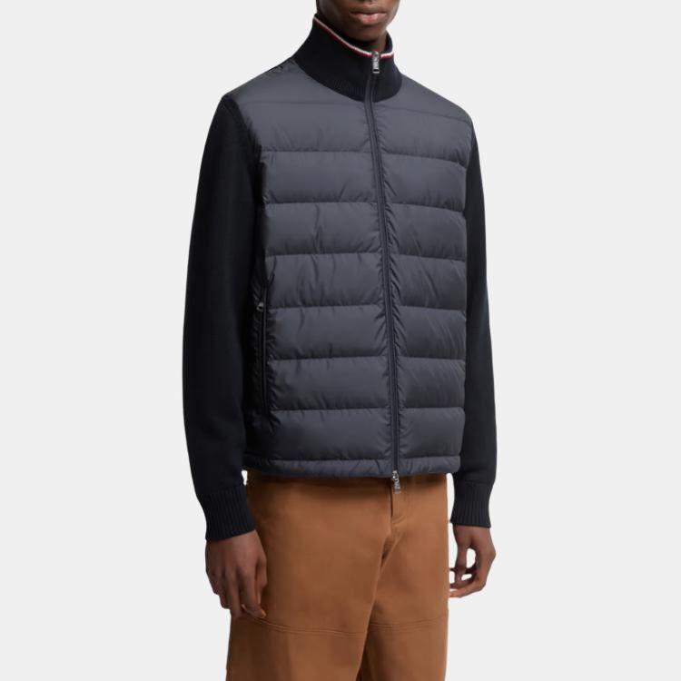 Moncler Padded Corduroy Padded Zip Up Cotton Cardigan Down Jacket Unisex Blue K20919B00003M1367776