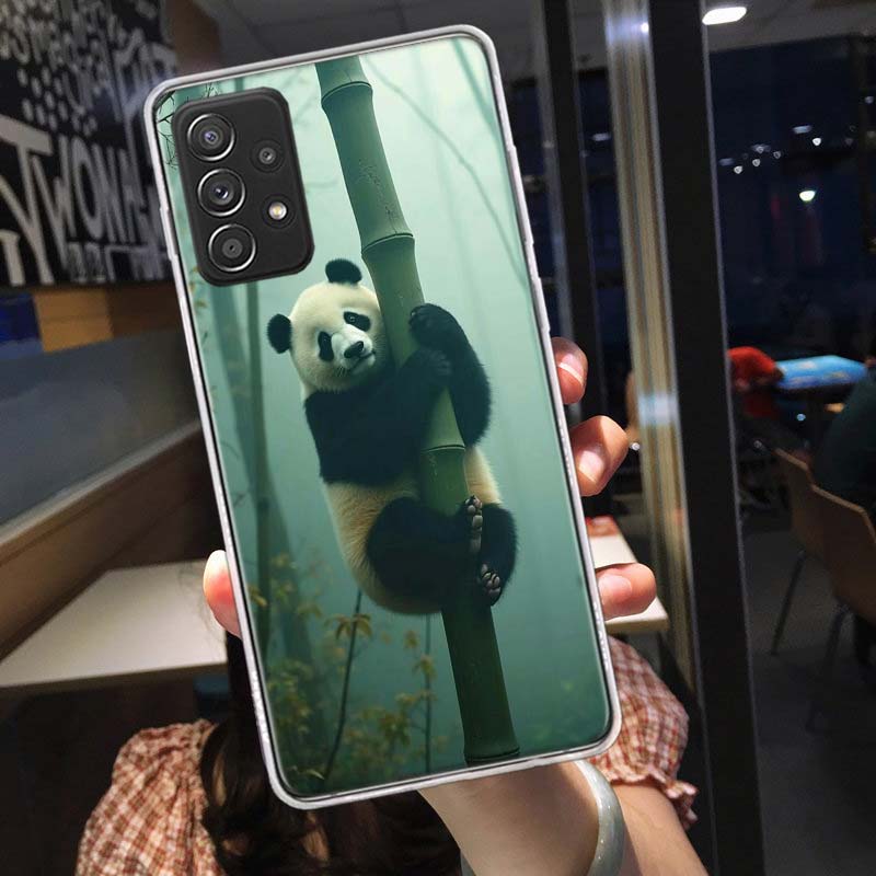 Panda Baby, Giant Panda Family Phone Case for Samsung A54 A57 A37 A17 A14 A15 A12 A24 A34 A55 A35 A25 A52S A07 A05S A04S A22 A32