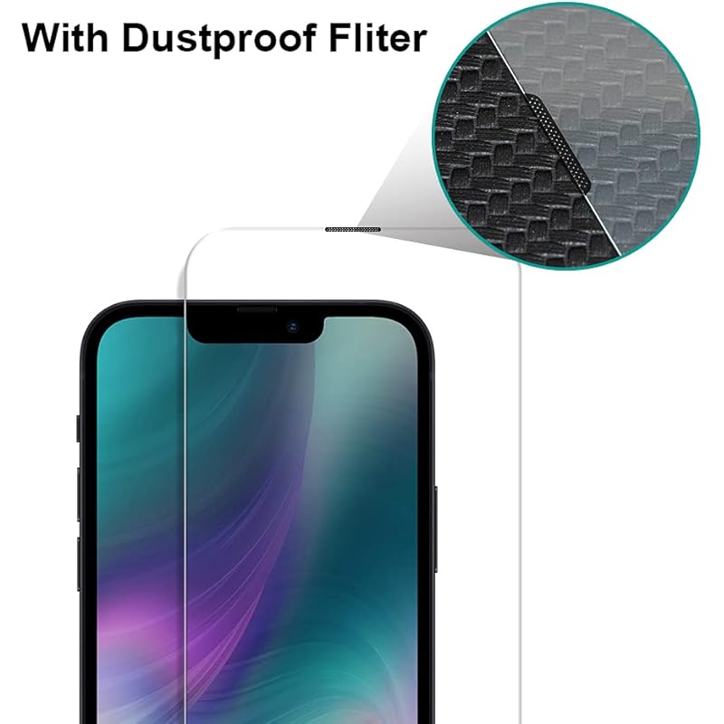 

Careflection Premium 3D Front Tempered Glass Screen Protector With Dust Filter For Apple Iphone 13 13 чорний