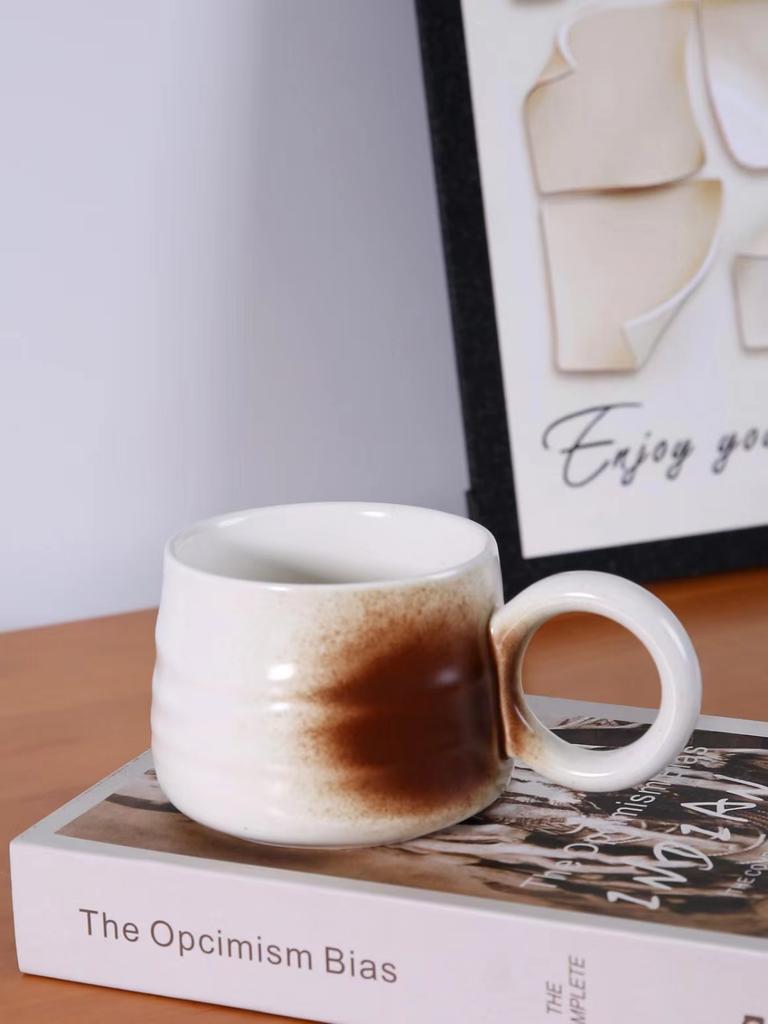 Japanese Simple Retro Mug Ceramic Cup Niche Coffee Cup Office Personality High End Cup Souvenir Gift