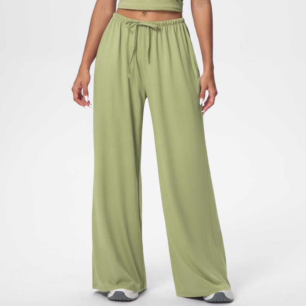 Breathable Wide-Leg Loose Casual Yoga Pants with Elastic Drawstring for Women