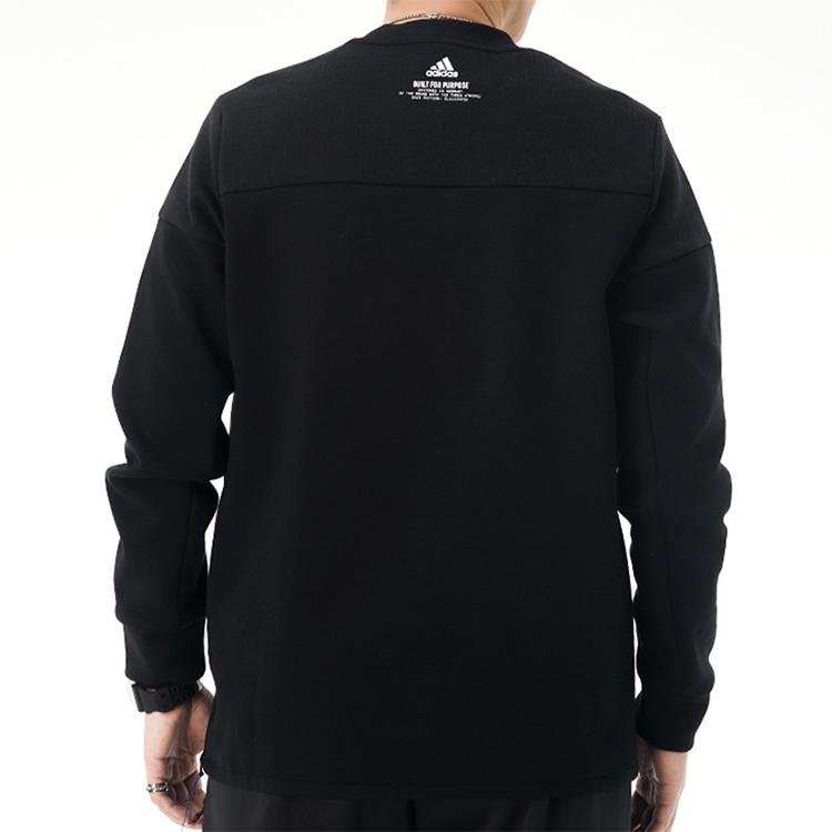 Adidas Logo Print Sports Casual Pullover Crewneck Sweatshirt Men Sweatshirt Black GM6538