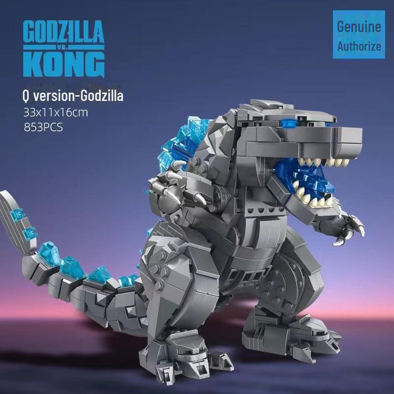 Penros Dinosaur Battle Puzzle: Godzilla vs. King Kong Gorilla - Compatible with Lego Blocks, Perfect Gift for Boys