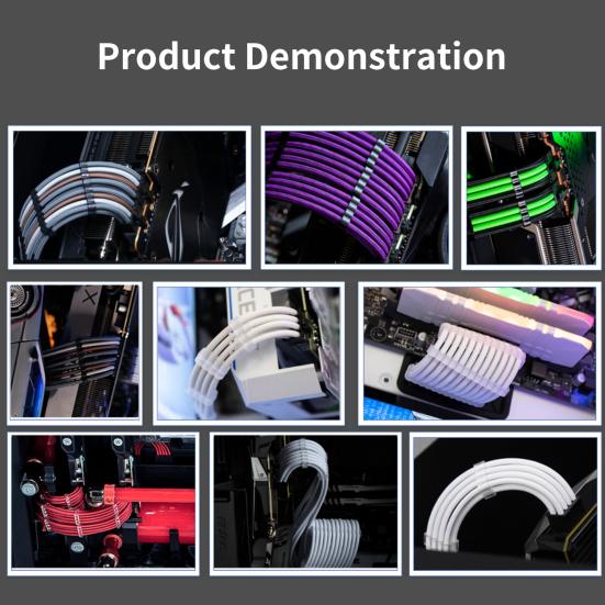 24Pcs/Set PP Cable Comb Reusable 6/8/24Pin Computer Power Cable Clamp Organizer Cord Management for Desktop