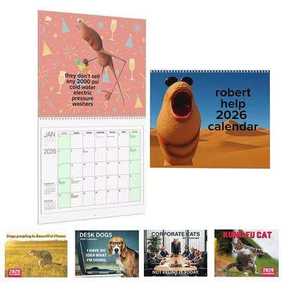 Marcus The Worm 2026 Funny Meme-Inspired Calendar 2026 Funny Animal Calendar Monthly Wall Calendar for School Office Schedule