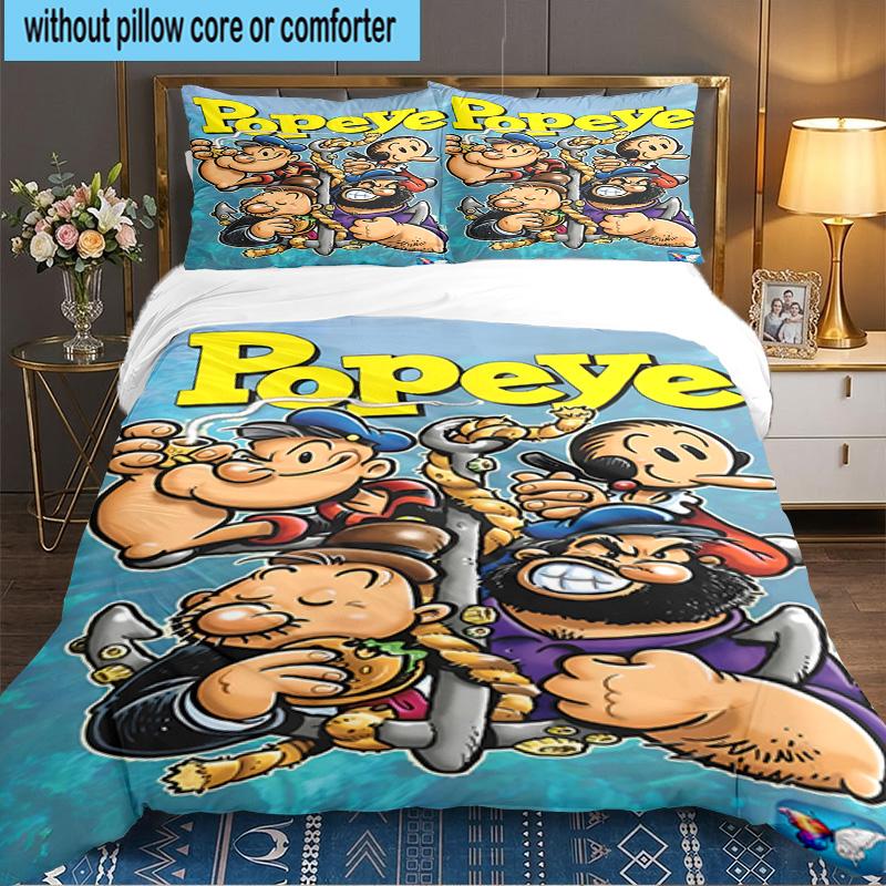 Popeye's Strength Displayed 3PCS Bedding set,Ideal for 1pc Duvet Cover And 2pcs Pillowcases Perfect for Fan gift,Ideal for Bedroom, Dormitory