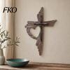 Vintage Decorative Wood Panels Rustic Christian Wall Decor, Large Wooden Religious Art, Farmhouse Art Spiritual Hanging Sculpture for Church